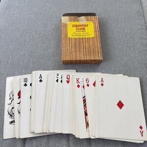 Country Club Plastic Coated Large Playing Cards Jumbo Vintage Complete 70's Nice